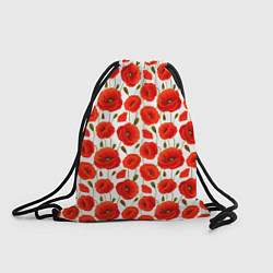 Рюкзак-мешок Полевые цветы маки, цвет: 3D-принт