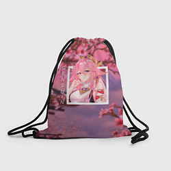 Рюкзак-мешок Яэ Мико жрица, цвет: 3D-принт