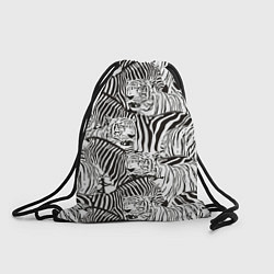 Рюкзак-мешок Зебры и тигры, цвет: 3D-принт
