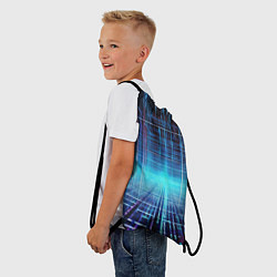 Рюкзак-мешок Киберпанк неоновый коридор, цвет: 3D-принт — фото 2