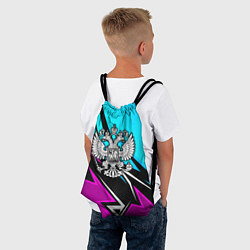 Рюкзак-мешок Герб рф - неоновый, цвет: 3D-принт — фото 2