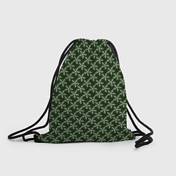 Рюкзак-мешок Паттерн снежинки тёмно-зелёный, цвет: 3D-принт
