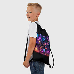 Рюкзак-мешок Неоновый сад, цвет: 3D-принт — фото 2