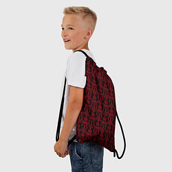Рюкзак-мешок Чёрно-красный узоры, цвет: 3D-принт — фото 2