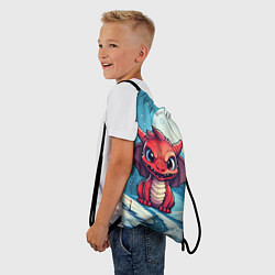 Рюкзак-мешок Злой красный дракоша, цвет: 3D-принт — фото 2
