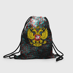 Рюкзак-мешок Россия герб краски глитч, цвет: 3D-принт