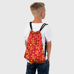 Рюкзак-мешок Золотые драконы на красном фоне, цвет: 3D-принт — фото 2