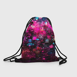 Рюкзак-мешок Летящие абстрактные кубики, цвет: 3D-принт