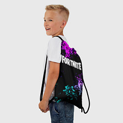 Рюкзак-мешок Fortnite капли неоновых красок, цвет: 3D-принт — фото 2