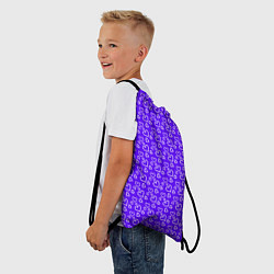 Рюкзак-мешок Паттерн маленькие сердечки фиолетовый, цвет: 3D-принт — фото 2