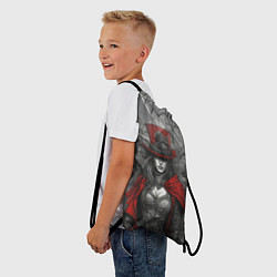 Рюкзак-мешок Девушка в цилиндре, цвет: 3D-принт — фото 2