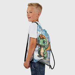 Рюкзак-мешок Зеленый дракоша 2024, цвет: 3D-принт — фото 2
