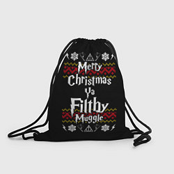 Рюкзак-мешок Merry Christmas ya filthy muggle, цвет: 3D-принт