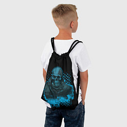 Рюкзак-мешок Синий скелет на чёрном фоне, цвет: 3D-принт — фото 2
