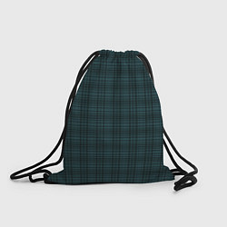 Рюкзак-мешок Клетчатый тёмно-зелёный, цвет: 3D-принт