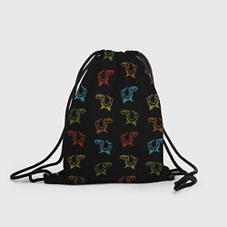 Рюкзак-мешок Паттерн драконы на черном, цвет: 3D-принт