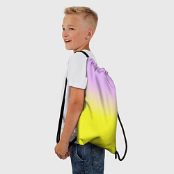 Рюкзак-мешок Бледно-розовый и ярко-желтый градиент, цвет: 3D-принт — фото 2