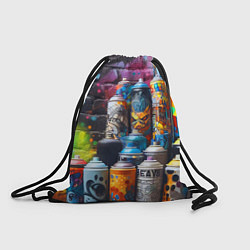 Рюкзак-мешок Баллончики с краской - граффити, цвет: 3D-принт
