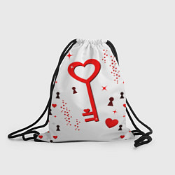 Рюкзак-мешок Сердечный ключик, цвет: 3D-принт