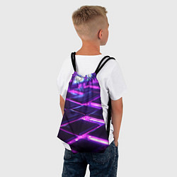 Рюкзак-мешок Фиолетовая неоновая плитка, цвет: 3D-принт — фото 2
