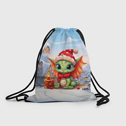 Рюкзак-мешок Малыш милый дракон символ 2024 года, цвет: 3D-принт