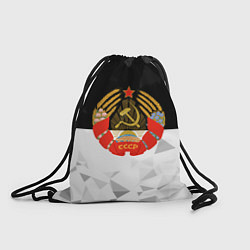 Рюкзак-мешок СССР черно белая геометрия, цвет: 3D-принт