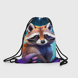 Рюкзак-мешок Енот мультяшный красочный, цвет: 3D-принт
