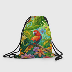 Рюкзак-мешок Попугаи - экзотические птицы, цвет: 3D-принт