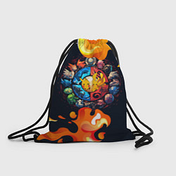 Рюкзак-мешок Символы покемона, цвет: 3D-принт