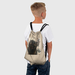 Рюкзак-мешок Котик из мема, цвет: 3D-принт — фото 2