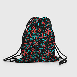 Рюкзак-мешок Цветные геометрические каракули, цвет: 3D-принт