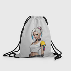 Рюкзак-мешок Девушка в белом топе Cyberpunk 2077, цвет: 3D-принт