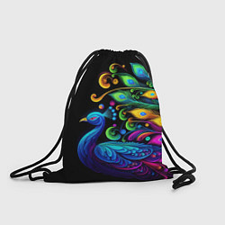 Рюкзак-мешок Neon peacock - art, цвет: 3D-принт