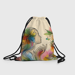 Рюкзак-мешок Очертания девушки, цвет: 3D-принт
