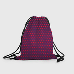 Рюкзак-мешок Красные сердечки на темно-бордовом фоне, цвет: 3D-принт