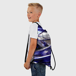 Рюкзак-мешок Синие и белые полосы абстракции, цвет: 3D-принт — фото 2