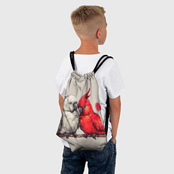 Рюкзак-мешок Влюбленные попугаи 14 февраля, цвет: 3D-принт — фото 2