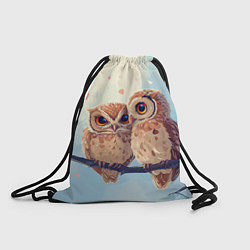 Рюкзак-мешок Влюбленные совы 14 февраля, цвет: 3D-принт