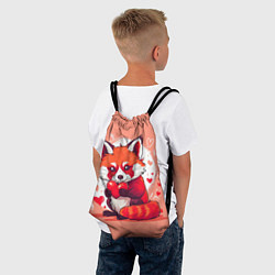 Рюкзак-мешок Рыжая лисичка с сердцем, цвет: 3D-принт — фото 2