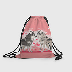 Рюкзак-мешок Влюбленные волки 14 февраля, цвет: 3D-принт