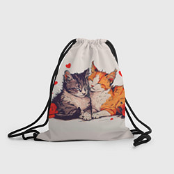 Рюкзак-мешок Влюбленные коты 14 февраля, цвет: 3D-принт