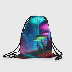 Рюкзак-мешок Планета цветных неоновых грибов, цвет: 3D-принт