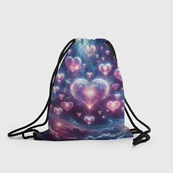 Рюкзак-мешок Космические сердца - звезды, цвет: 3D-принт