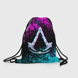 Рюкзак-мешок Ассасин крид мираж- неоновые брызги, цвет: 3D-принт