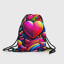 Рюкзак-мешок Яркий день святого Валентина, цвет: 3D-принт