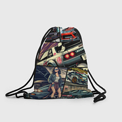 Рюкзак-мешок Japanese cars art, цвет: 3D-принт