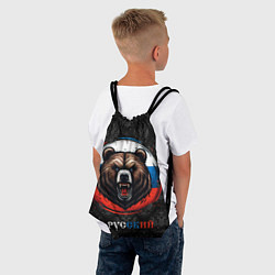 Рюкзак-мешок Медведь я русский, цвет: 3D-принт — фото 2