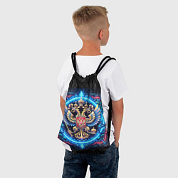 Рюкзак-мешок Яркий неоновый герб России, цвет: 3D-принт — фото 2