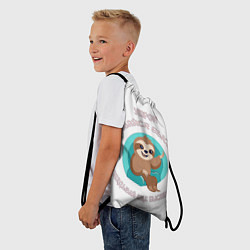Рюкзак-мешок Цитата ленивца, цвет: 3D-принт — фото 2