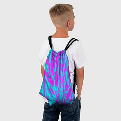 Рюкзак-мешок Абстрактные полосы неоновый, цвет: 3D-принт — фото 2
